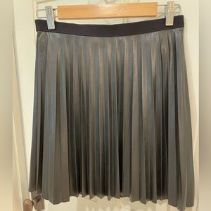Jcrew faux leather pleated skirt 0